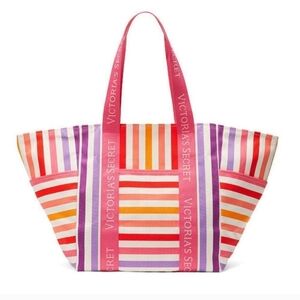 💜💕 VICTORIA'S SECRET STRIPED TOTE BAG 💕💜